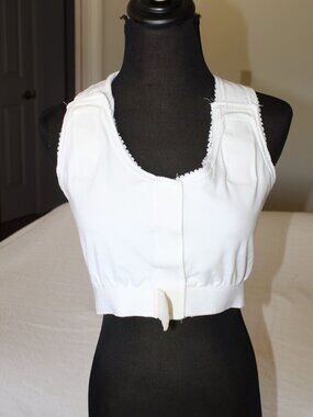 EMS Surgical LP Bra Heavy Compression Size Large Cotton Style #958 white